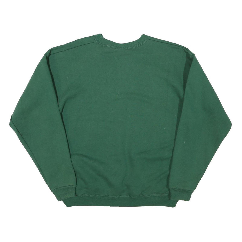 HANES Mens Green Oakstone Crew Neck L Sweatshirt Cotton Blend Casual Pullover
