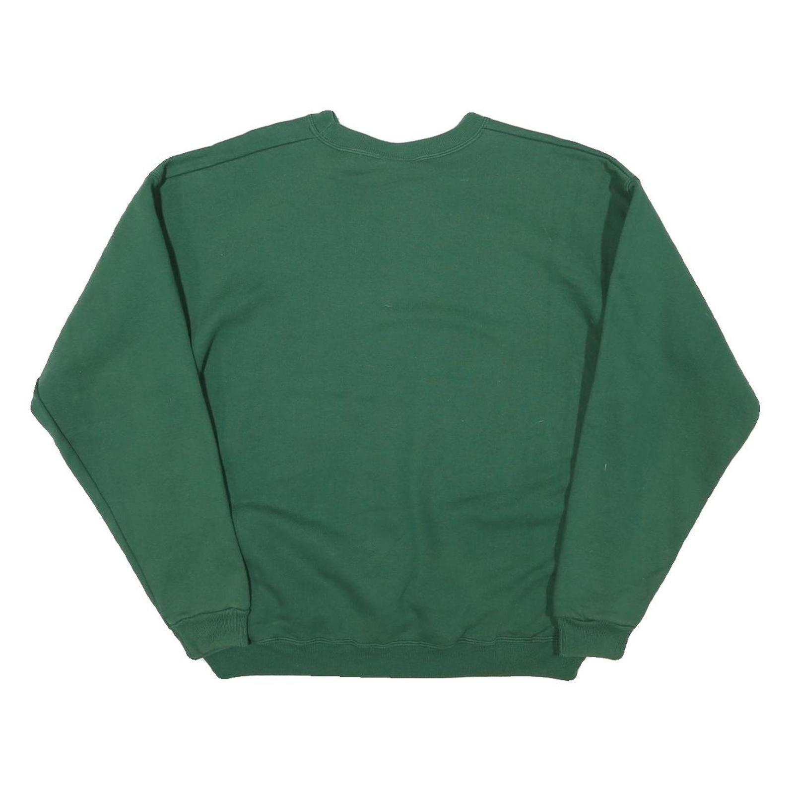 HANES Mens Green Oakstone Crew Neck L Sweatshirt Cotton Blend Casual Pullover