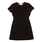 MARIAN & MARAL Womens Maroon Velvet Short Sleeve Mini Dress Cotton Blend M