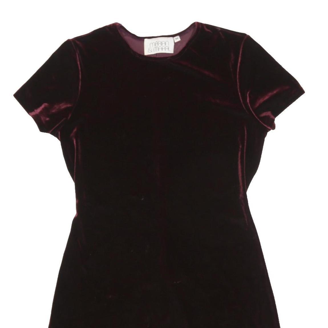 MARIAN & MARAL Womens Maroon Velvet Short Sleeve Mini Dress Cotton Blend M