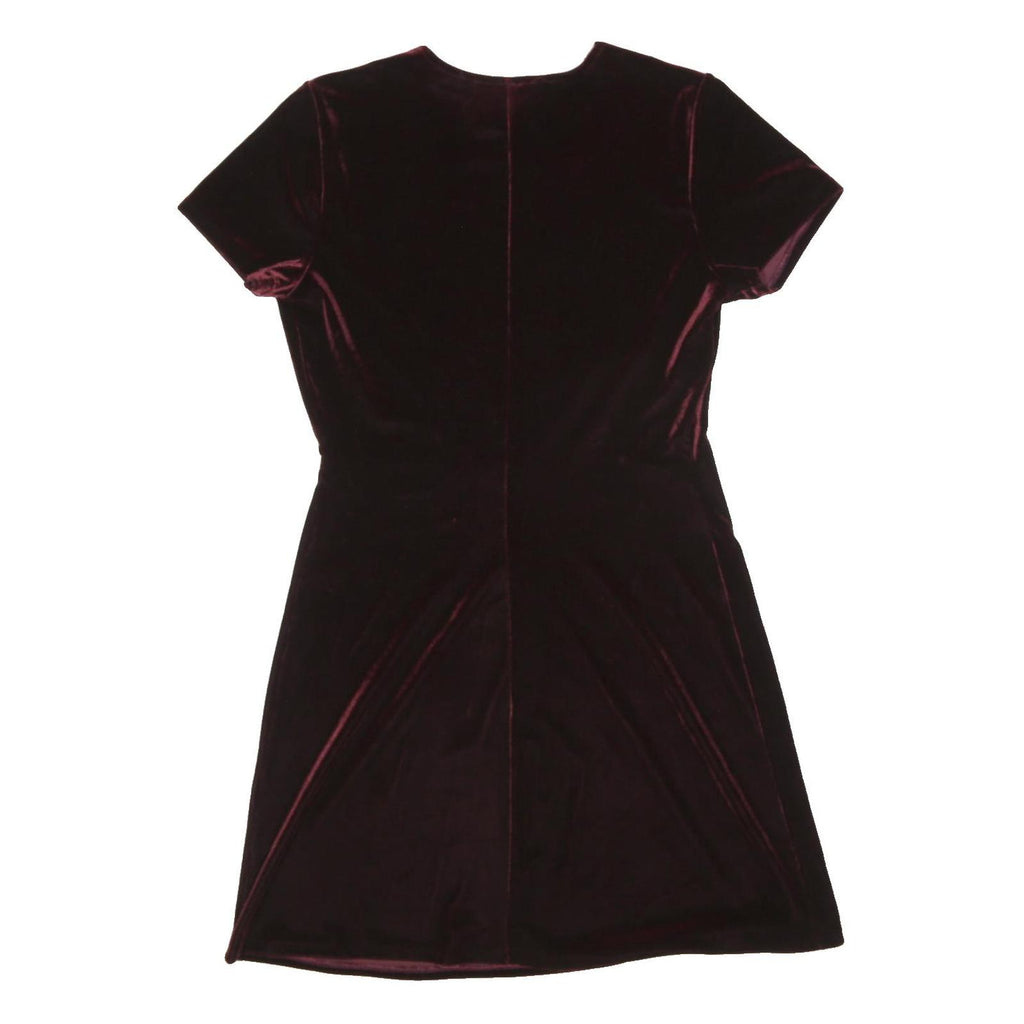 MARIAN & MARAL Womens Maroon Velvet Short Sleeve Mini Dress Cotton Blend M