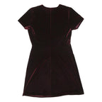 MARIAN & MARAL Womens Maroon Velvet Short Sleeve Mini Dress Cotton Blend M