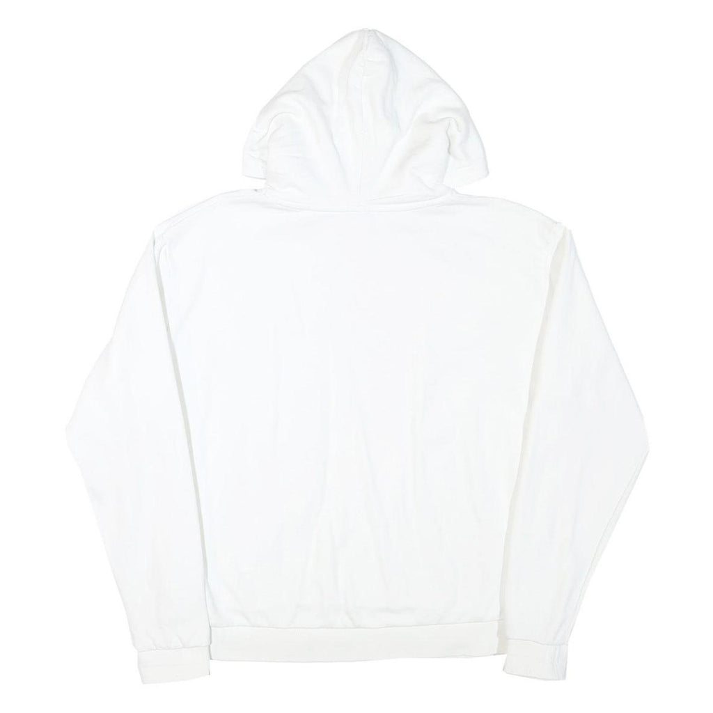 KARL KANI Mens White Hoodie S Minimal Script Logo Cotton Blend