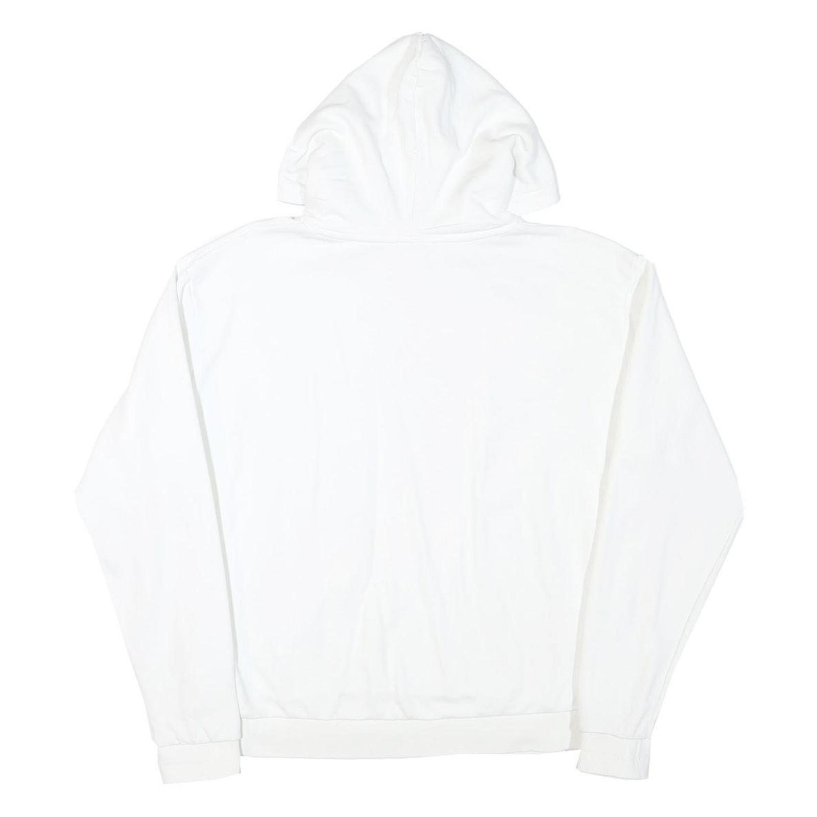 KARL KANI Mens White Hoodie S Minimal Script Logo Cotton Blend