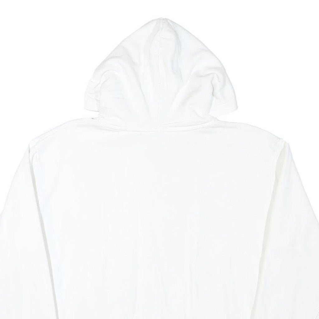 KARL KANI Mens White Hoodie S Minimal Script Logo Cotton Blend