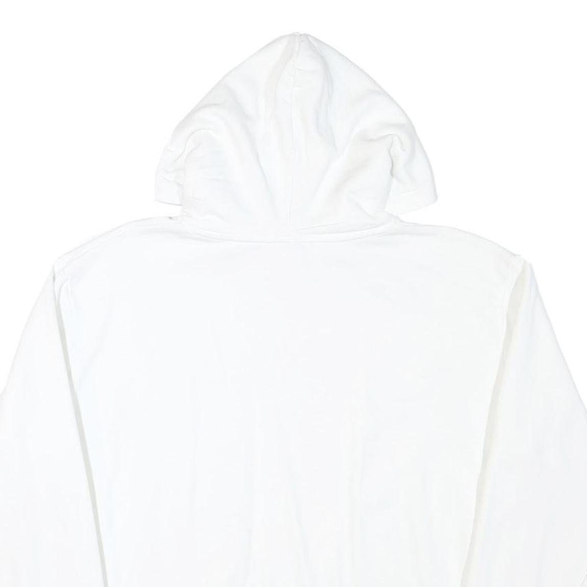 KARL KANI Mens White Hoodie S Minimal Script Logo Cotton Blend