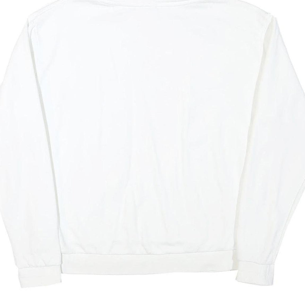 KARL KANI Mens White Hoodie S Minimal Script Logo Cotton Blend