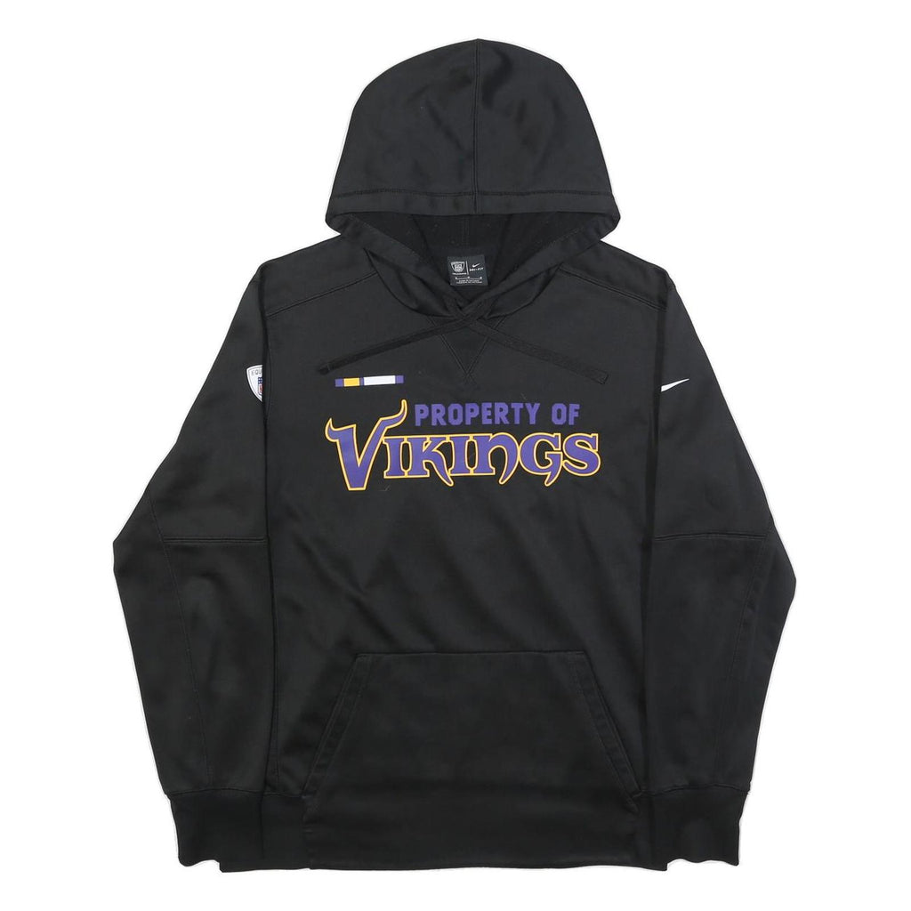 NIKE Mens Black Property Of Vikings Pullover Hoodie M NFL Team Sweatshirt