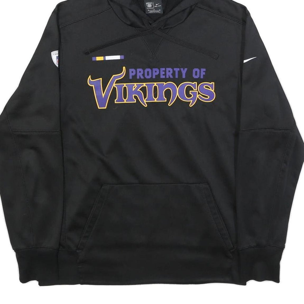 NIKE Mens Black Property Of Vikings Pullover Hoodie M NFL Team Sweatshirt