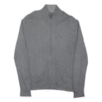 TOMMY HILFIGER Mens Grey Cotton Blend Zip Jacket S Knit Casual Lightweight
