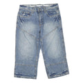 Mens Denim Blue Casual Cotton Blend Shorts M W32 Relaxed Fit Pockets