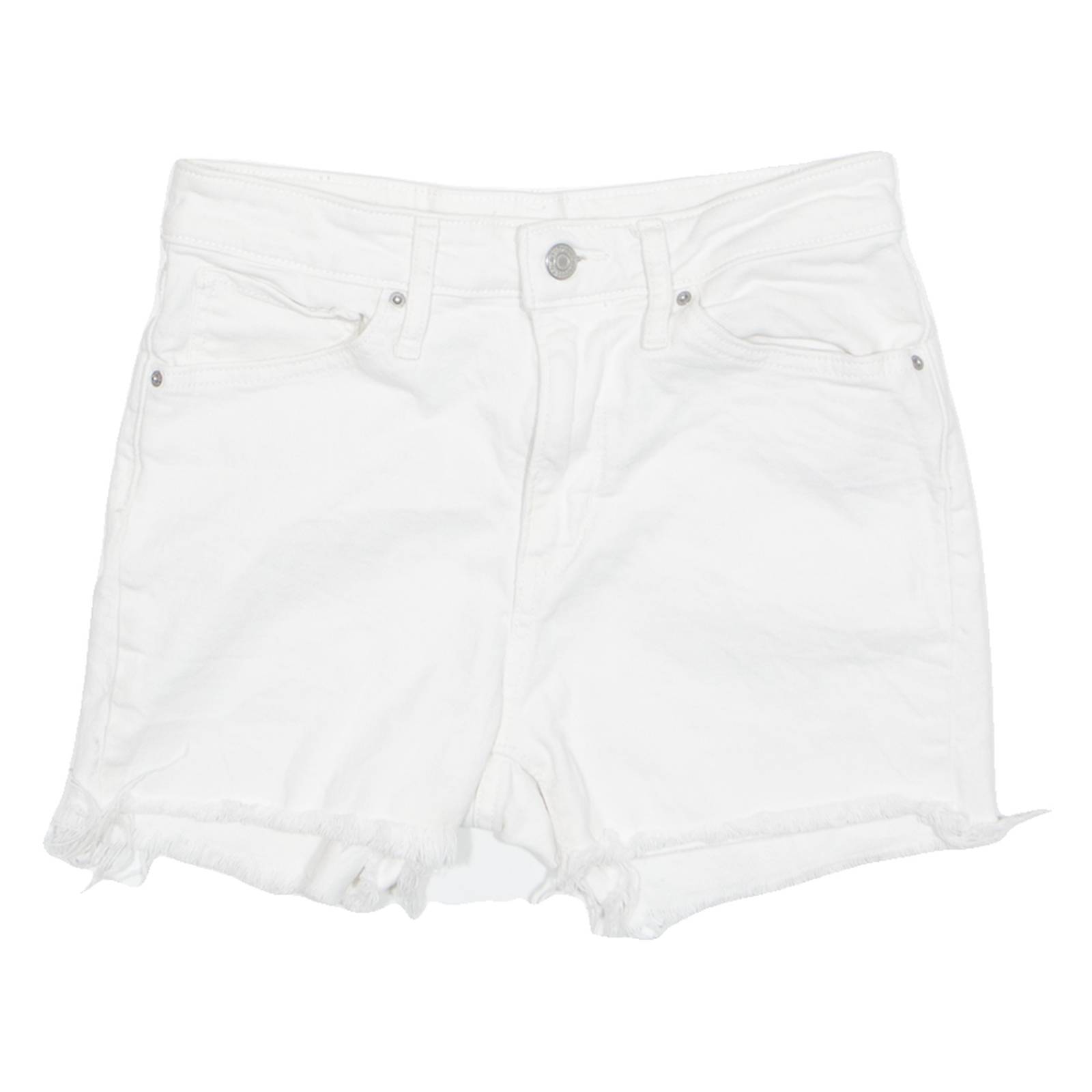 LEVI'S Cut Off 721 High Rise Womens Denim Shorts White S W26