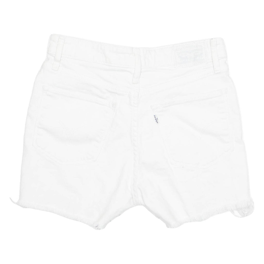 LEVI'S Cut Off 721 High Rise Womens Denim Shorts White S W26