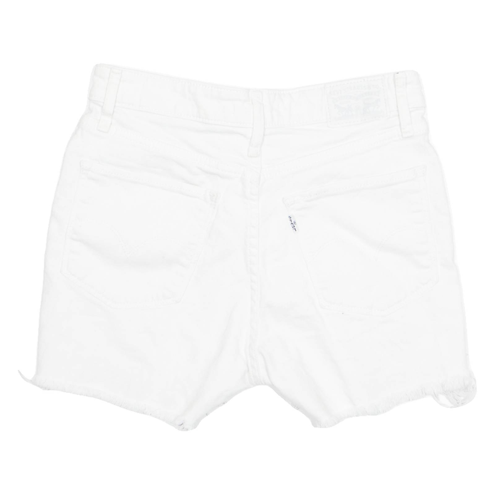LEVI'S Cut Off 721 High Rise Womens Denim Shorts White S W26