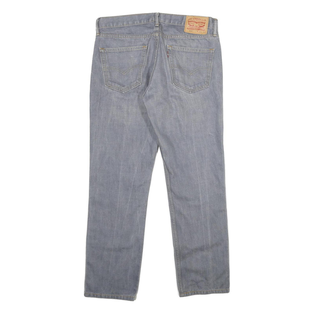 LEVI'S 511 Slim Mens Jeans Blue Slim Skinny Denim Light W34 L30 Zip