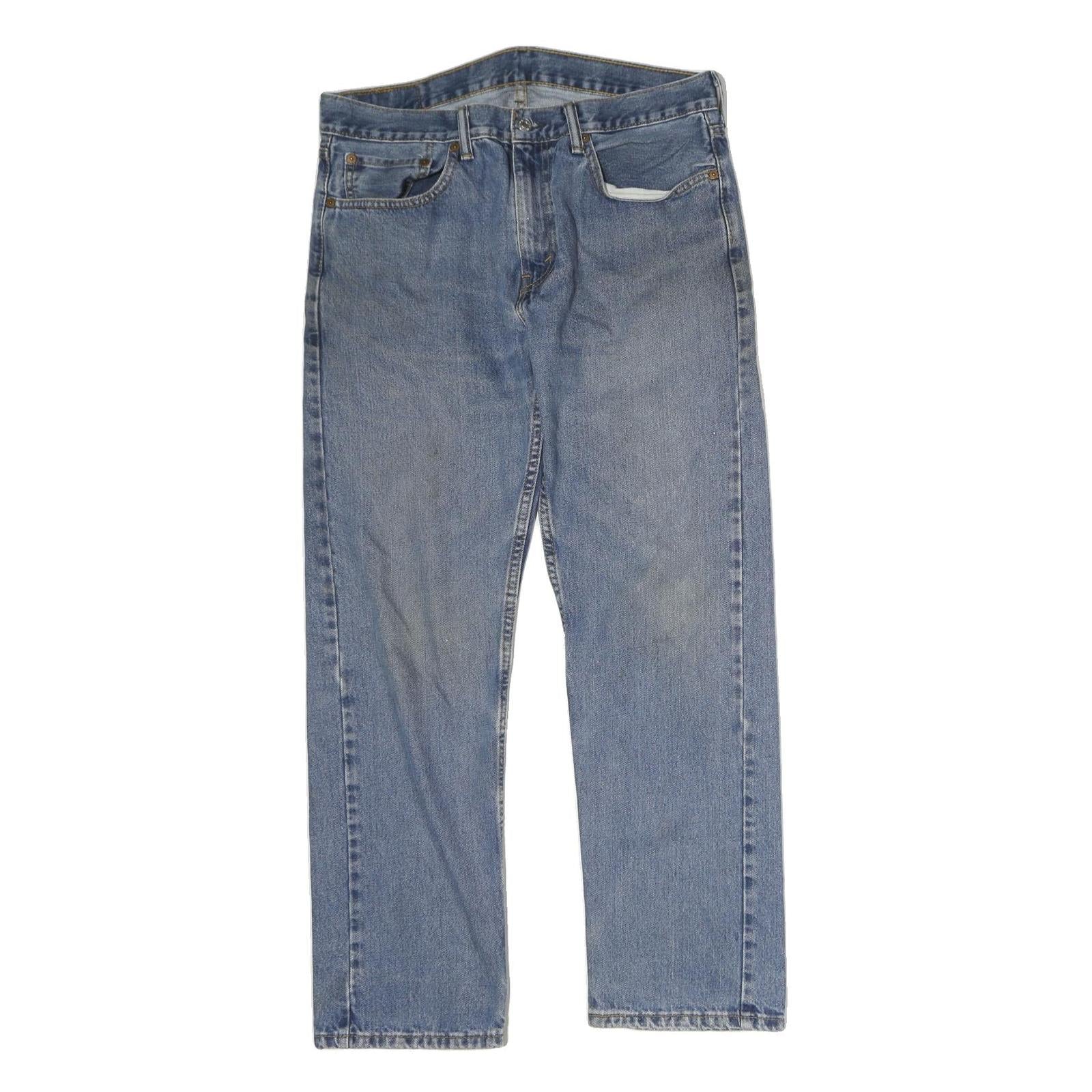 LEVI'S 505 Mens Jeans Blue Regular Straight Denim Medium W34 L30 Classic Fit