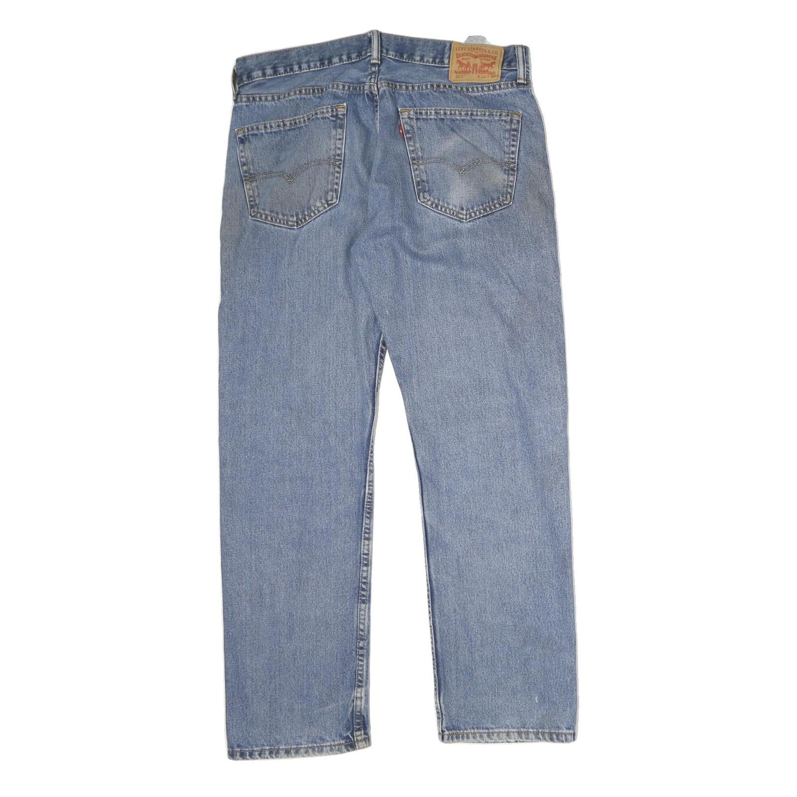 LEVI'S 505 Mens Jeans Blue Regular Straight Denim Medium W34 L30 Classic Fit