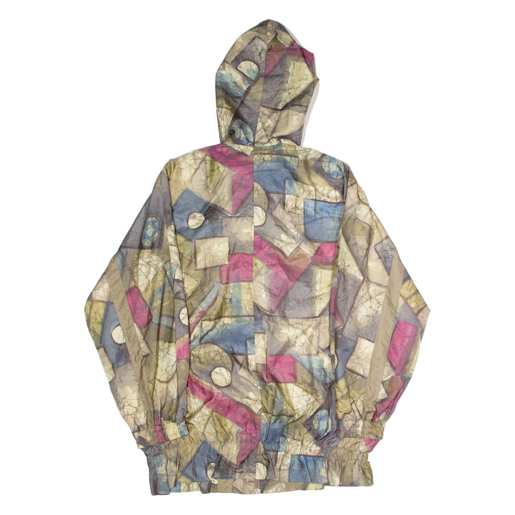 ULTRASPORT Womens Coat Brown 90s Hooded Crazy Pattern L