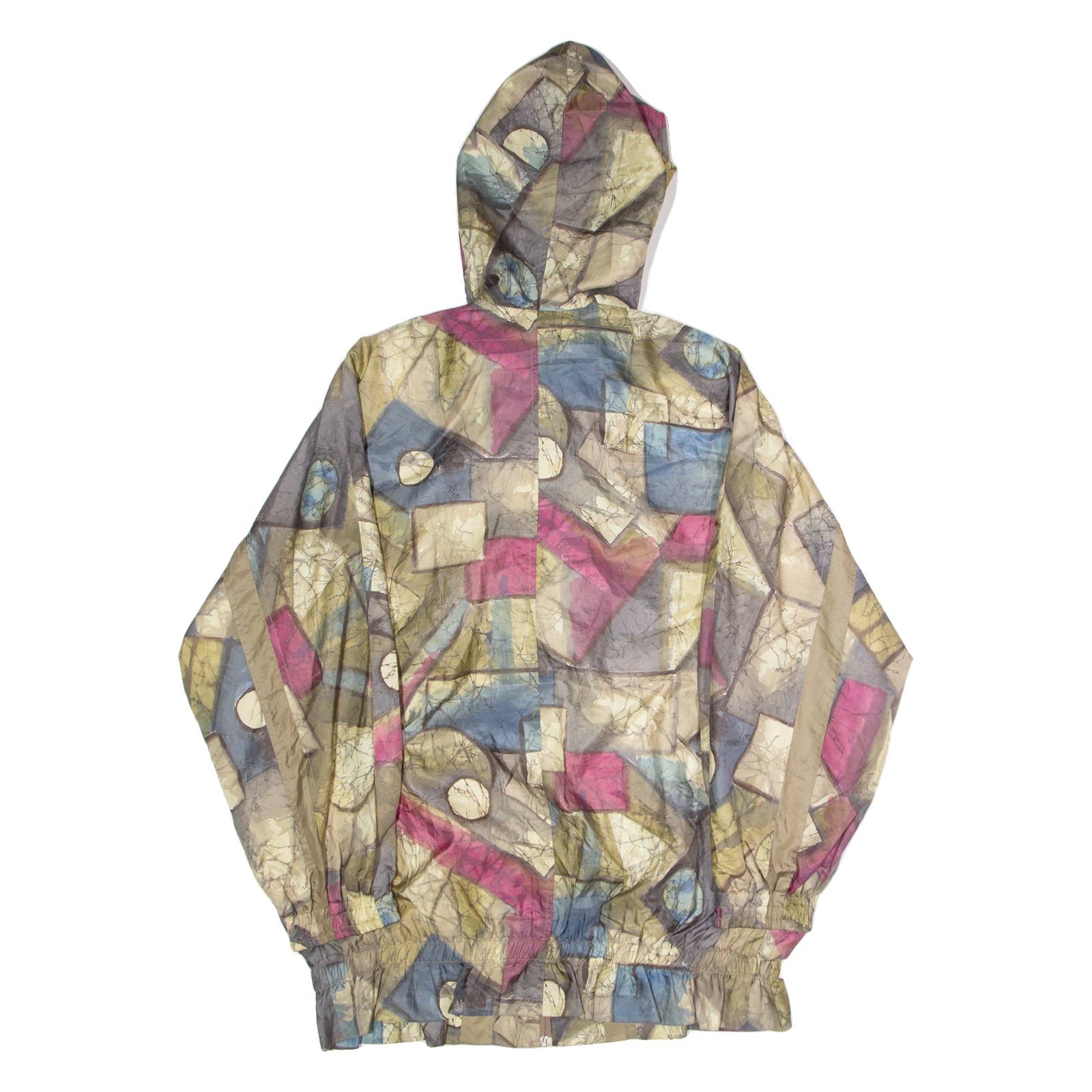 ULTRASPORT Womens Coat Brown 90s Hooded Crazy Pattern L