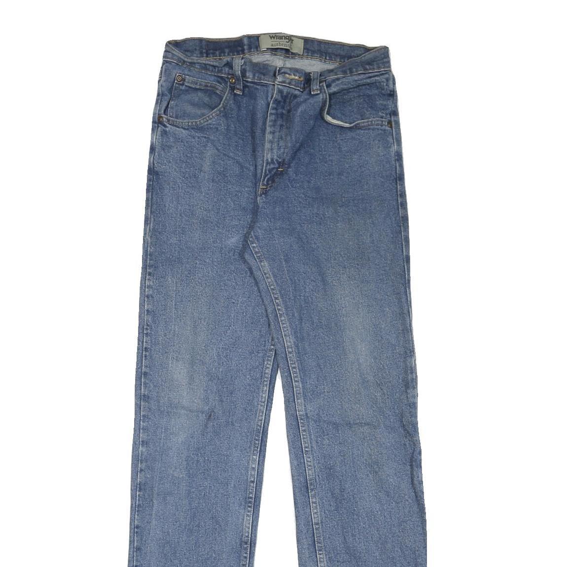 WRANGLER Mens Blue Regular Fit Straight Denim Jeans W31 L34 Classic Casual Zip