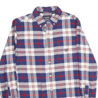 CHAPS Mens Blue & Red Check Shirt S Classic Cotton Button Down Casual