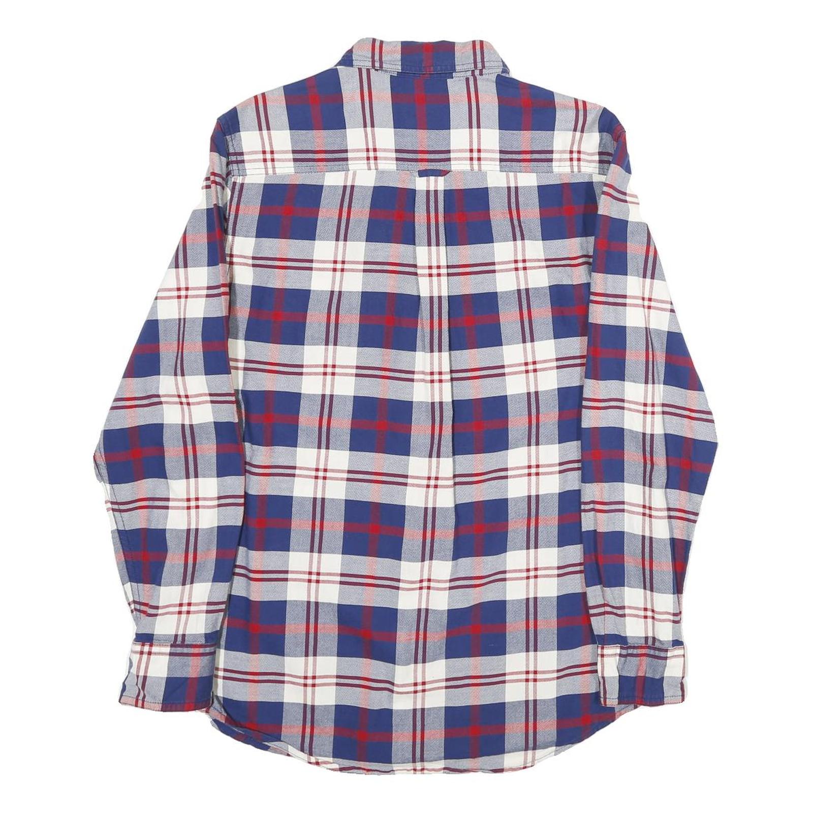 CHAPS Mens Blue & Red Check Shirt S Classic Cotton Button Down Casual