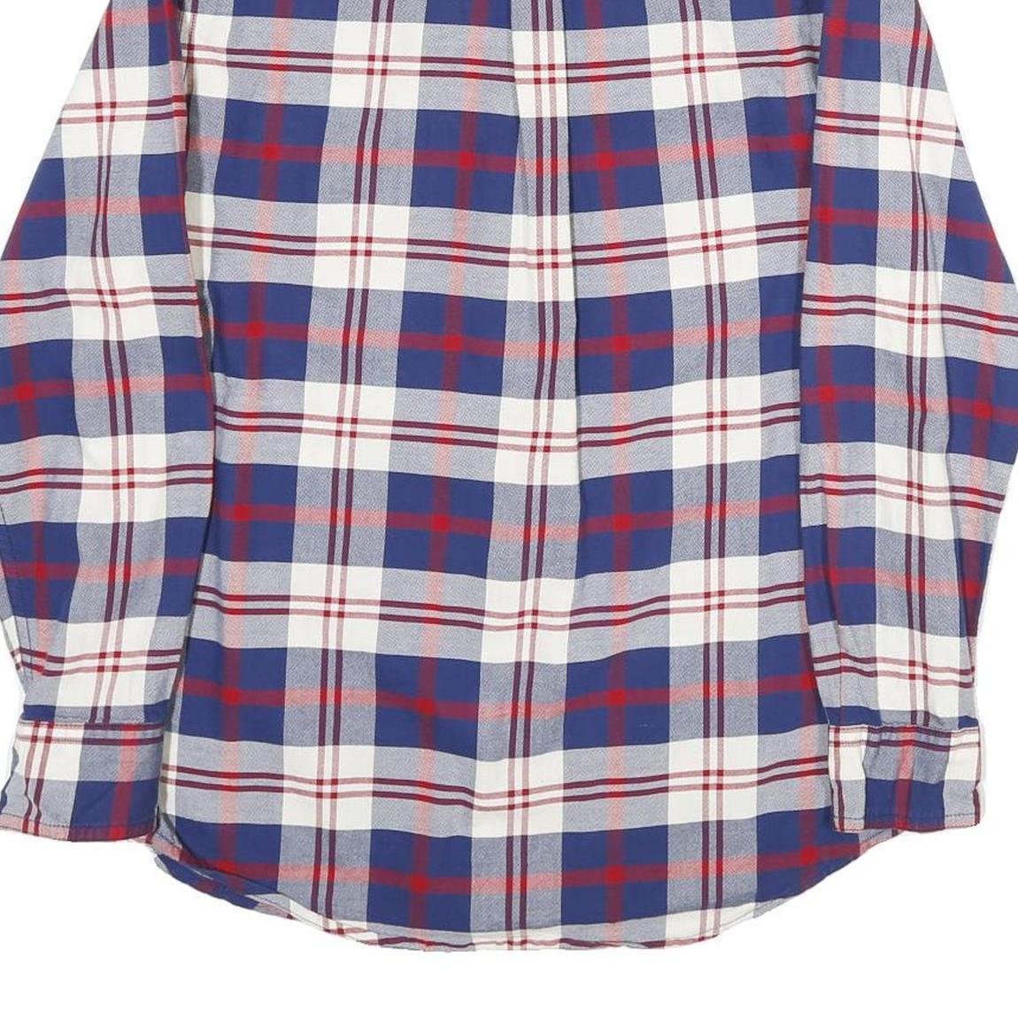 CHAPS Mens Blue & Red Check Shirt S Classic Cotton Button Down Casual