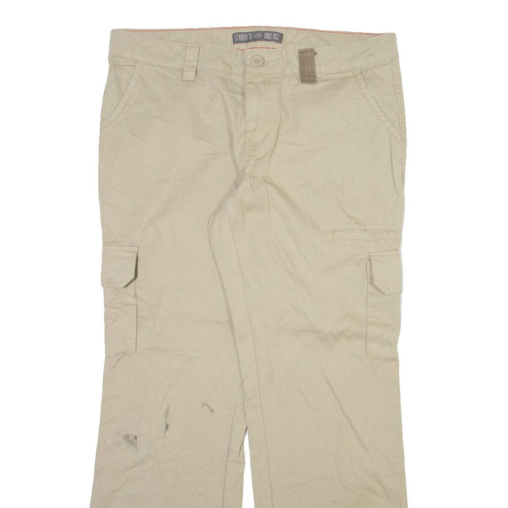DICKIES Cargo Mens Trousers Beige Relaxed Bootcut W36 L31
