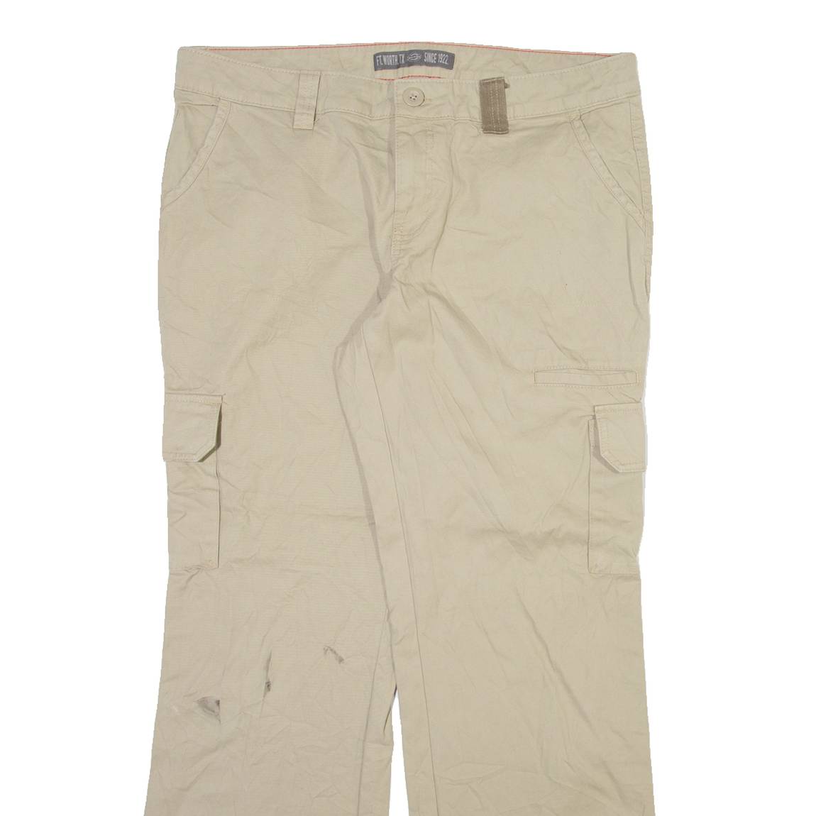 DICKIES Cargo Mens Trousers Beige Relaxed Bootcut W36 L31