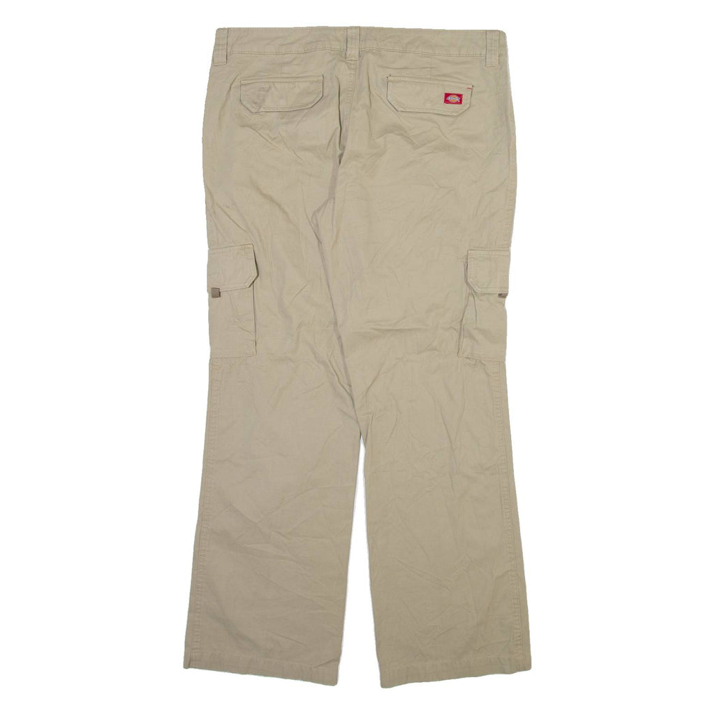 DICKIES Cargo Mens Trousers Beige Relaxed Bootcut W36 L31