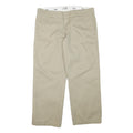 DICKIES Womens Regular Fit Beige Cotton Blend Trousers W36 L28 Casual Workwear