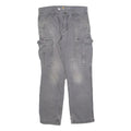 CARHARTT Mens Cotton Blend Grey Relaxed Cargo Trousers W31 L30 Workwear
