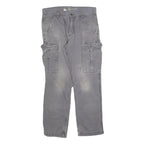 CARHARTT Mens Cotton Blend Grey Relaxed Cargo Trousers W31 L30 Workwear