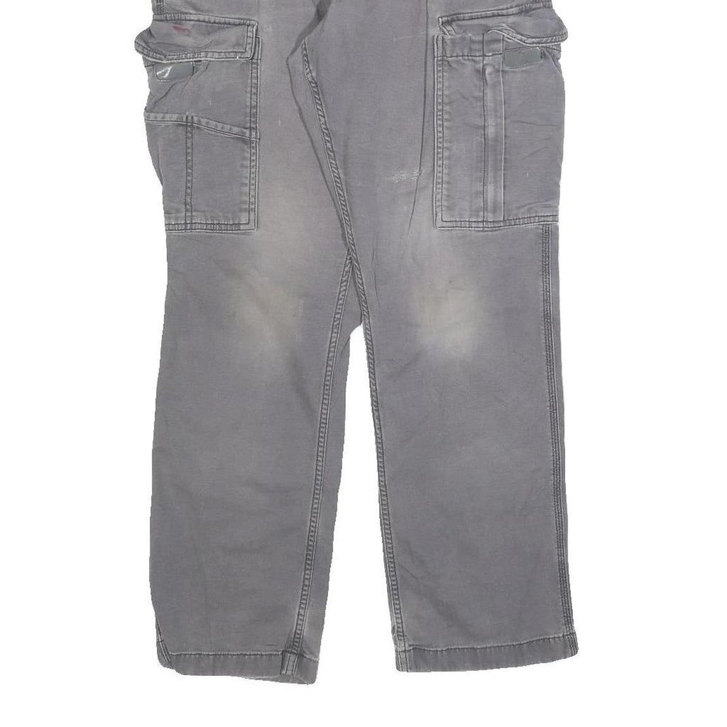 CARHARTT Mens Cotton Blend Grey Relaxed Cargo Trousers W31 L30 Workwear
