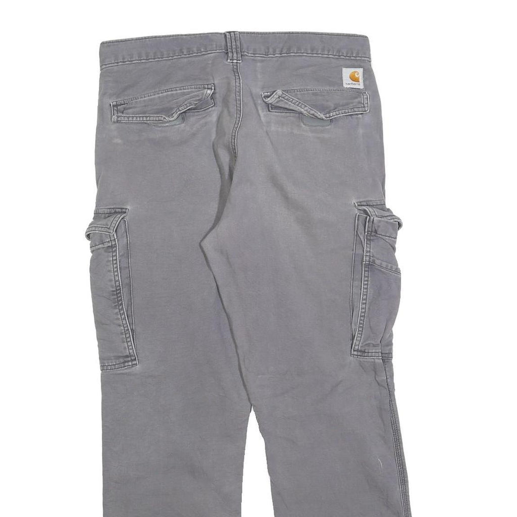 CARHARTT Mens Cotton Blend Grey Relaxed Cargo Trousers W31 L30 Workwear