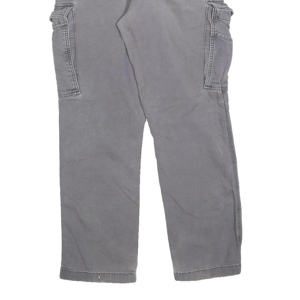 CARHARTT Mens Cotton Blend Grey Relaxed Cargo Trousers W31 L30 Workwear