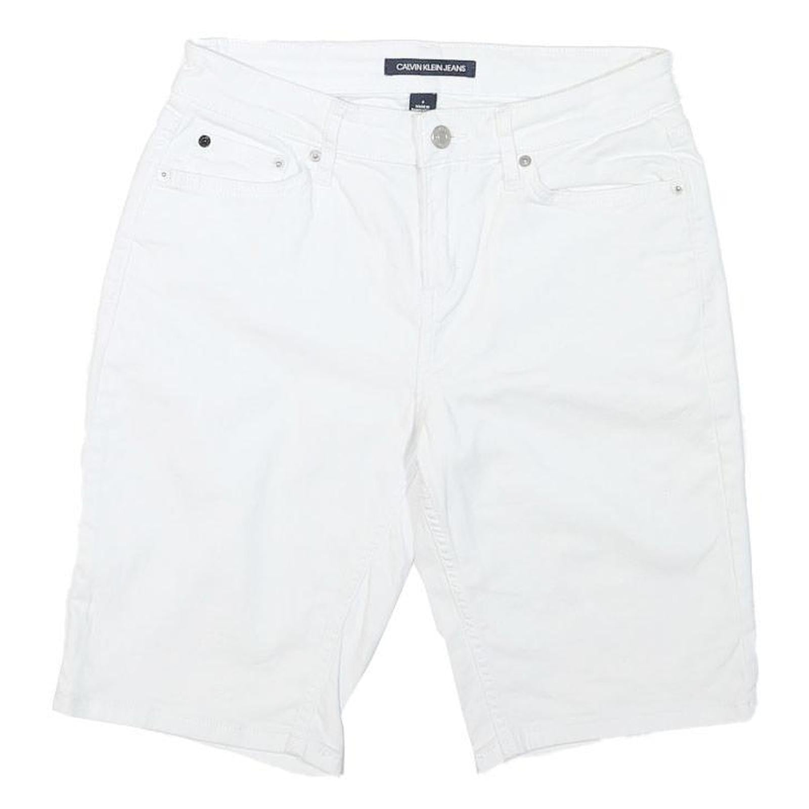 CALVIN KLEIN JEANS Womens Shorts White Casual Regular M W28 Cotton Blend