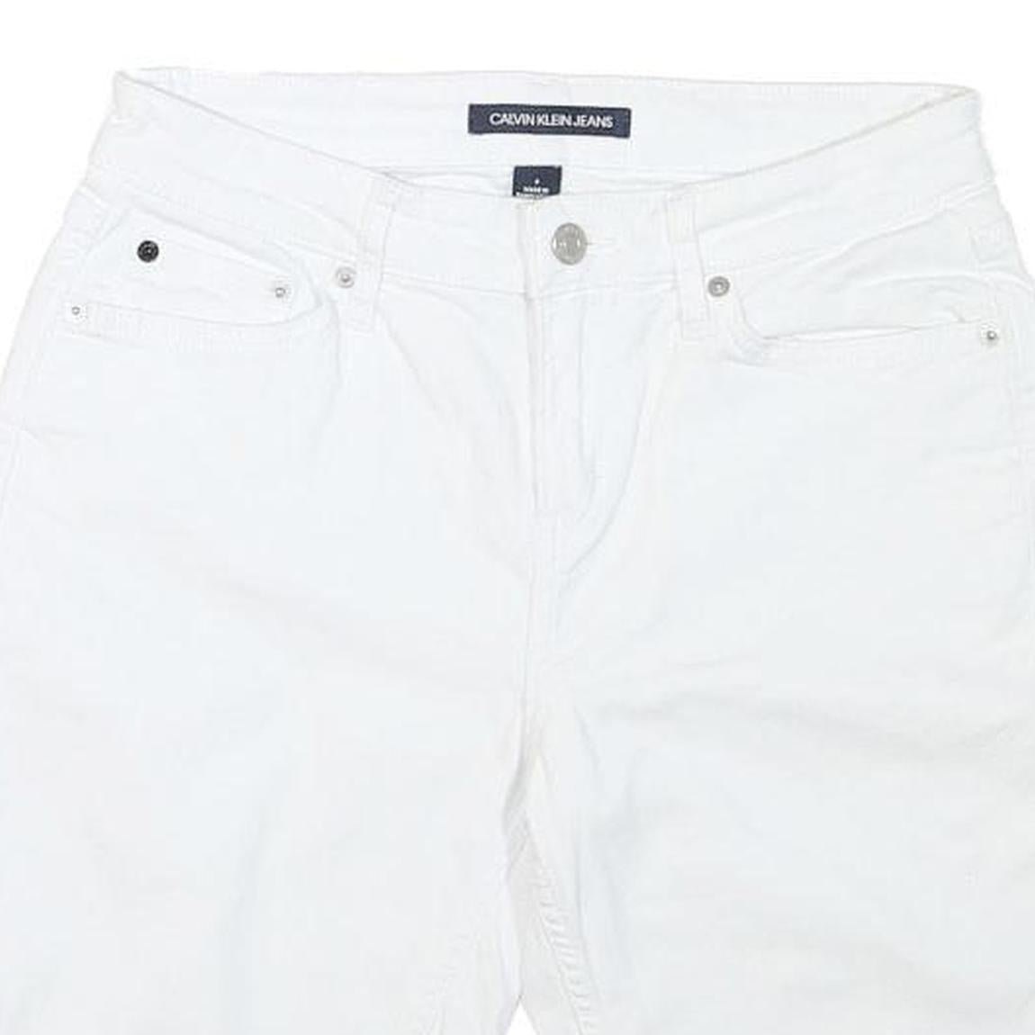 CALVIN KLEIN JEANS Womens Shorts White Casual Regular M W28 Cotton Blend