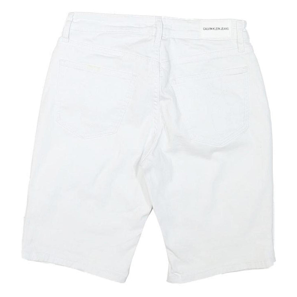 CALVIN KLEIN JEANS Womens Shorts White Casual Regular M W28 Cotton Blend