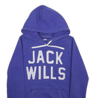 JACK WILLS Womens Blue Hoodie UK 8 Pullover Cotton Blend Hooded Sweater