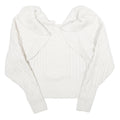 H&M Womens White Plain Chunky Knit Roll Neck Jumper S Winter Knitwear