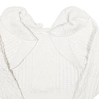 H&M Womens White Plain Chunky Knit Roll Neck Jumper S Winter Knitwear
