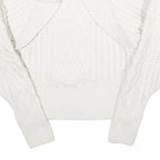 H&M Womens White Plain Chunky Knit Roll Neck Jumper S Winter Knitwear
