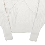 H&M Womens White Plain Chunky Knit Roll Neck Jumper S Winter Knitwear
