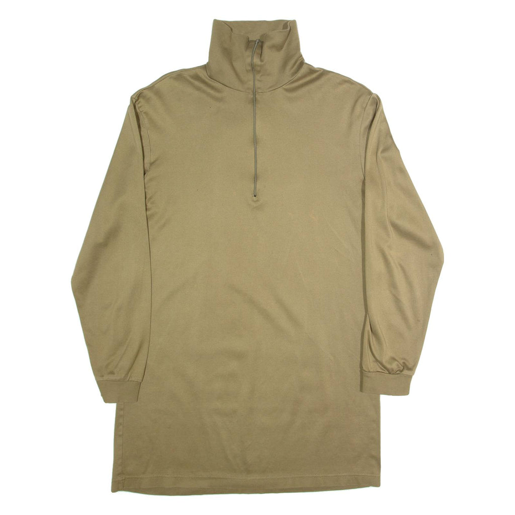 TEXTILES VERTRAUEN Mens T-Shirt Green Long Sleeve 1/2 Zip M