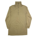 TEXTILES VERTRAUEN Mens T-Shirt Green Long Sleeve 1/2 Zip M