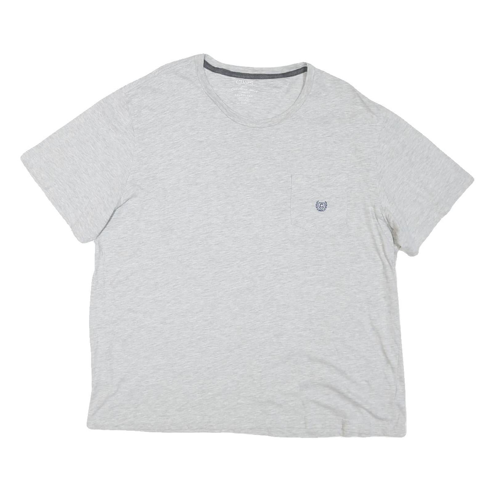 CHAPS Mens Grey 2XL T-Shirt Short Sleeve Crew Neck Pocket Logo Casual