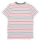 TOMMY HILFIGER Womens White Red & Navy Striped Graphic T-Shirt M Short Sleeve