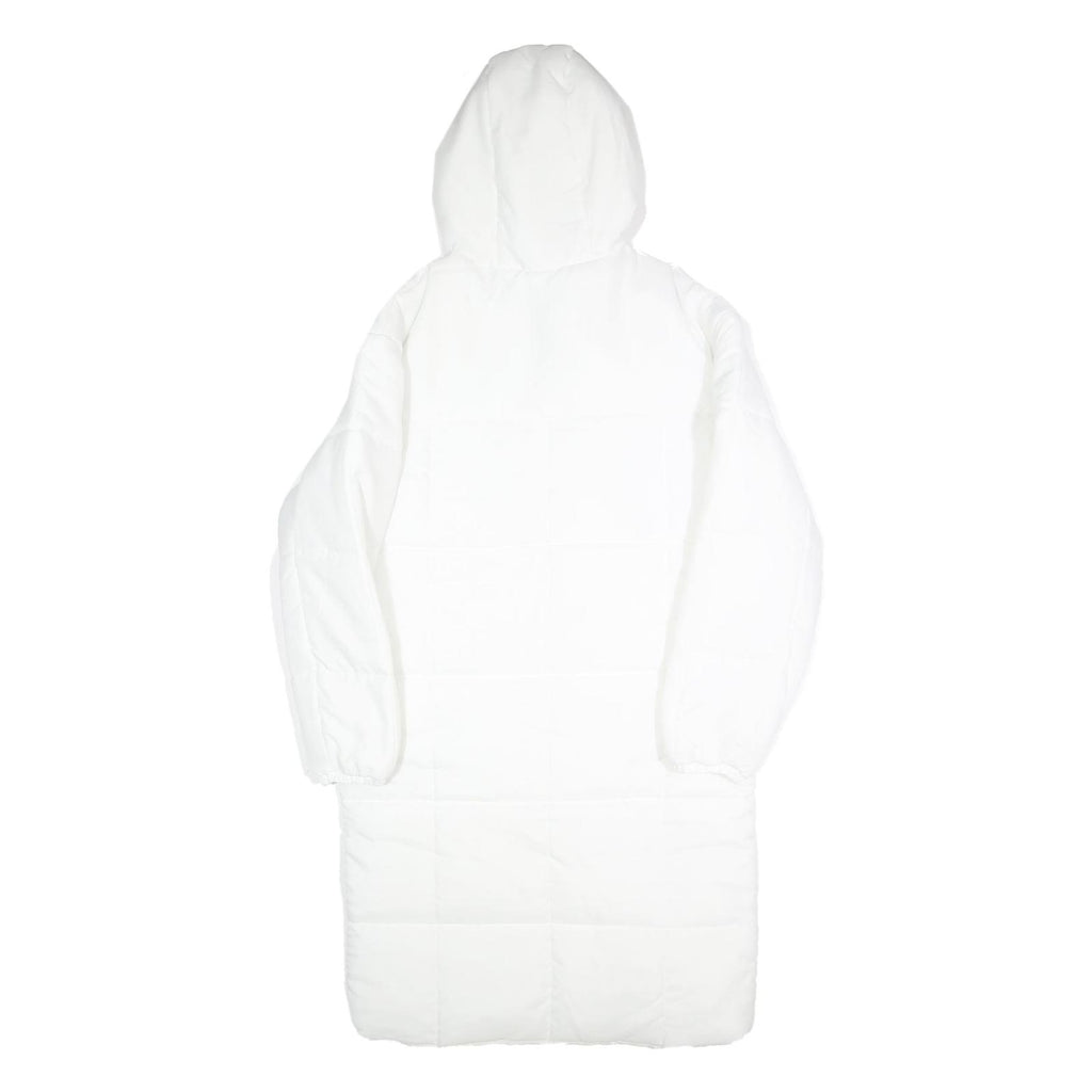 NIKE Mens White Long Sleeve Zip Up Puffer Jacket S Polyester Lightweight Hooded