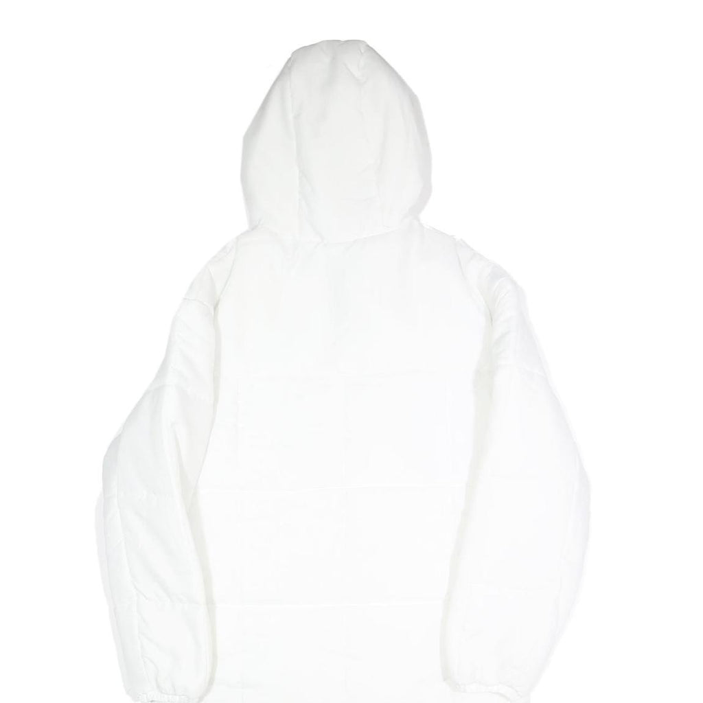 NIKE Mens White Long Sleeve Zip Up Puffer Jacket S Polyester Lightweight Hooded